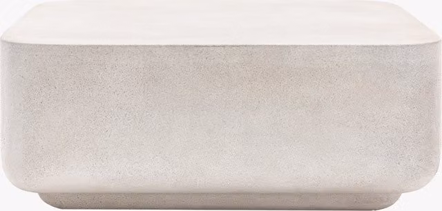 Perch & Parrow Grecia Rectangular Coffee Table in White Matt Concrete Stone Finish