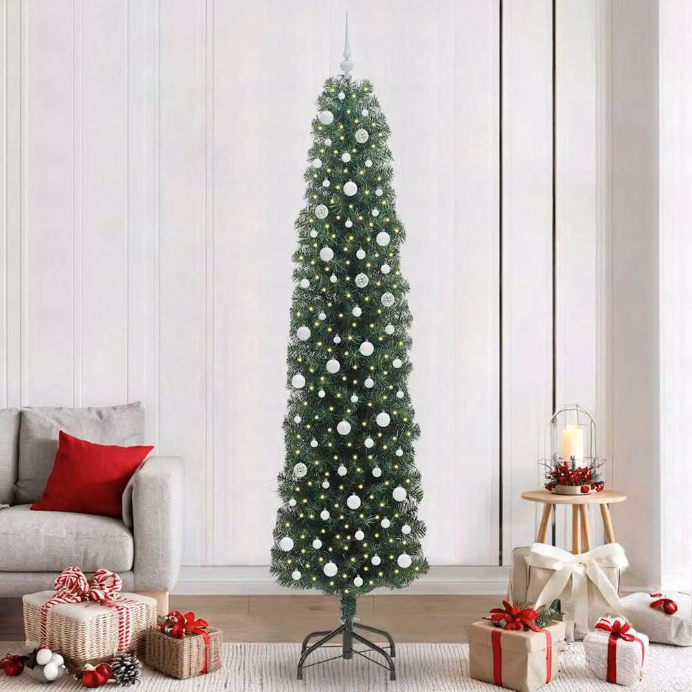 Berkfield Home Artificial Christmas Tree with 300 Warm White LEDs and Stand, Green – 2