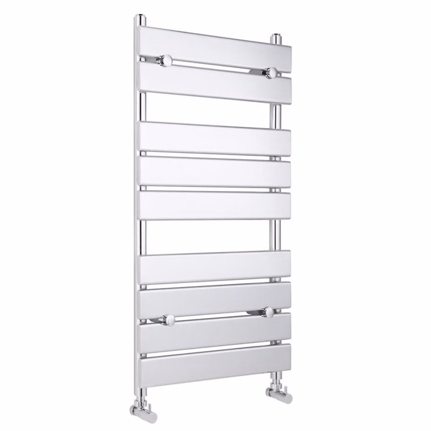 Arno Steel Flat Panel Heated Towel Rail, Silver, H 95 cm x W 50 cm