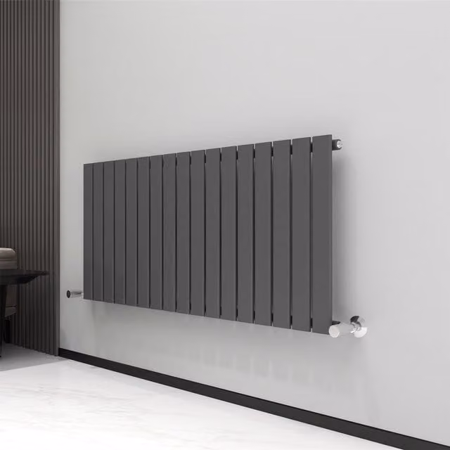 MCC Direct Designer Single Flat Panel Column Radiator in Anthracite Grey, H: 115.6 cm, W: 60.0 cm