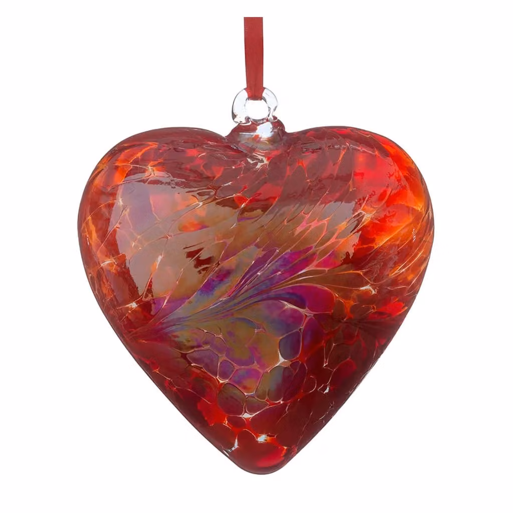 Sienna Glass Red Friendship Heart I Love You Hanging Glass Pendant, 8 cm – 2