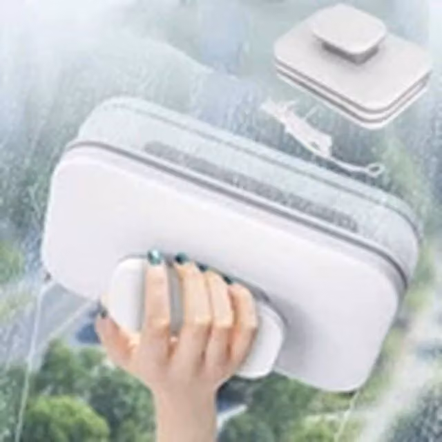 Havendro Double Sided Magnetic Window Cleaner Squeegee and Scraper in White and Grey