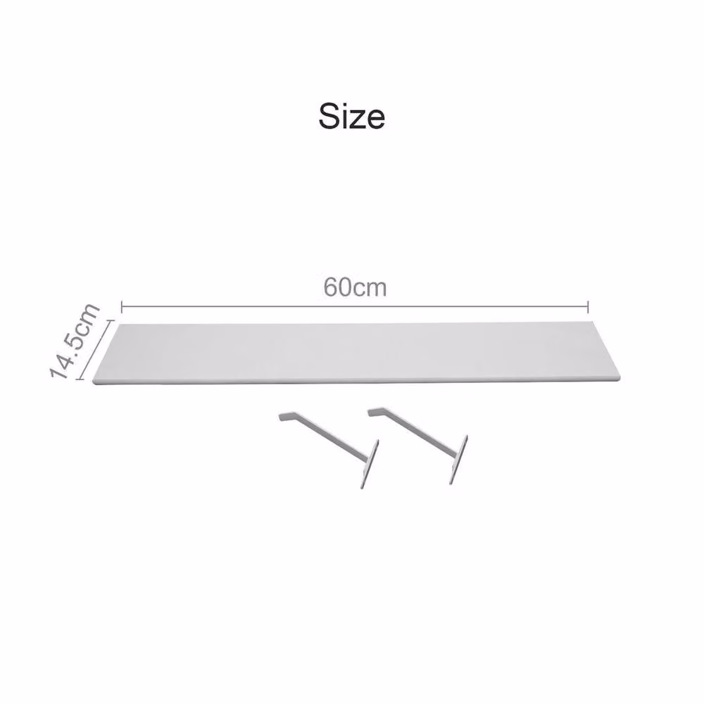 FLAVORA White MDF Radiator Shelves with Wall Brackets, W: 50 cm, D: 14.5 cm, H: 1.8 cm – 2
