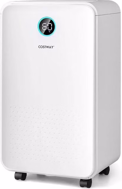 Costway Portable Electric Dehumidifier with 12L Daily Capacity in White – 1