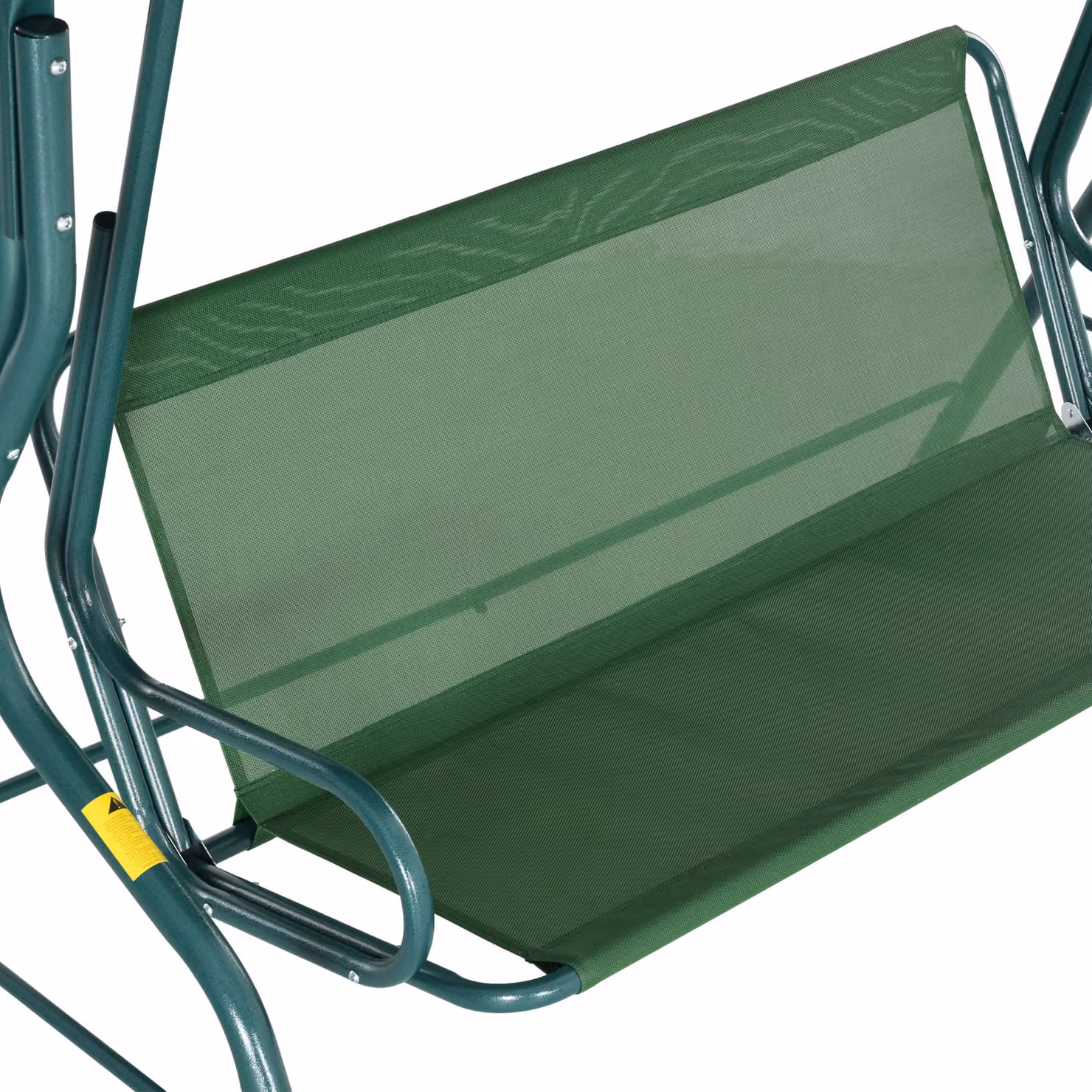 Outsunny 3 Seater Waterproof Garden Swing Seat with Adjustable Canopy and Metal Frame, Green Stripes – 8
