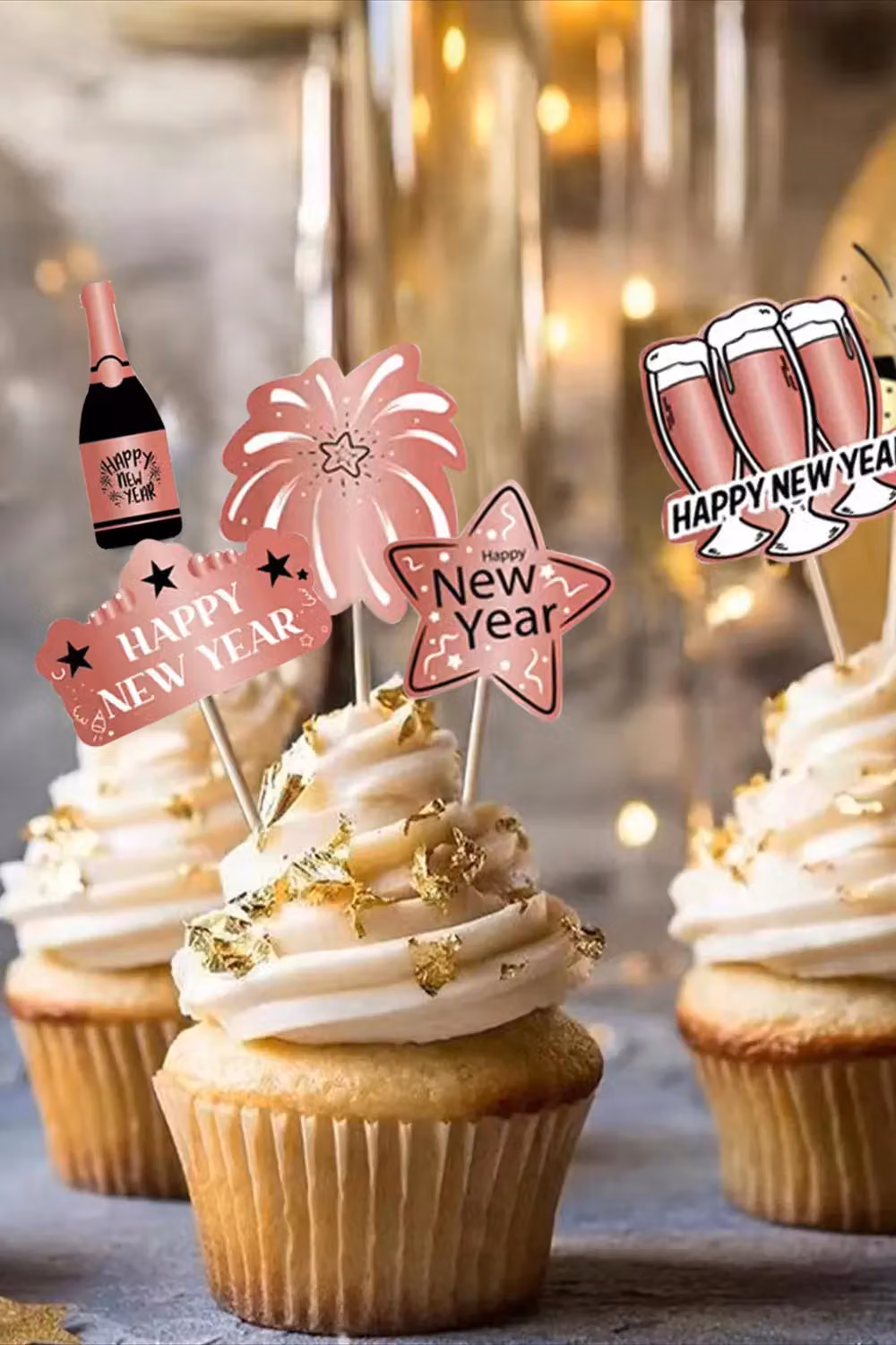 Neel Blue 7 Pcs Cupcake Toppers and Rose Gold Cocktail Sticks – 2