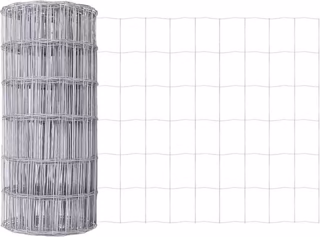 Berkfield Home Euro Fence Galvanised Steel Round Mesh in Silver, H: 0.6 m x W: 10 m