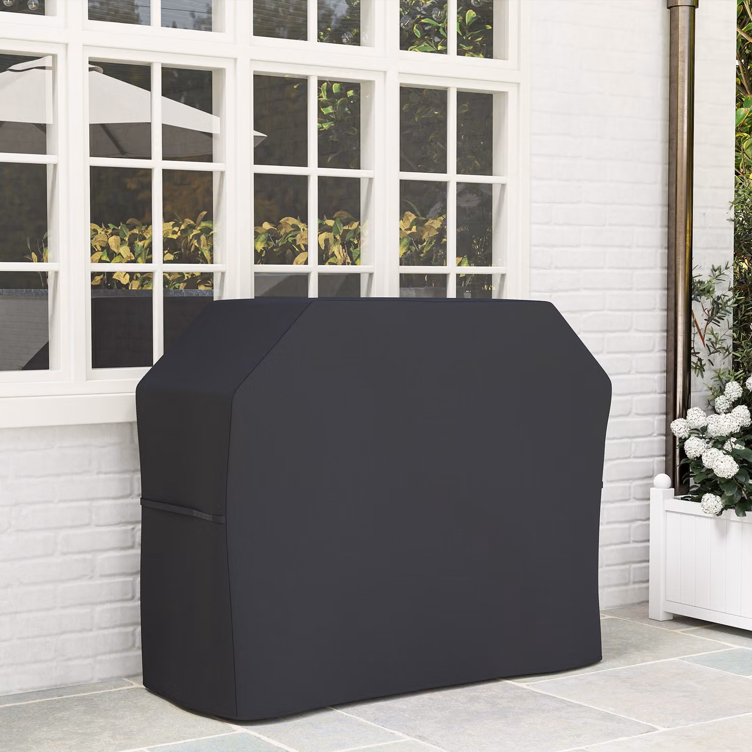 Outsunny Black Weather-Resistant Polyester Gas Grill Cover, W: 147 cm, D: 61 cm – 9