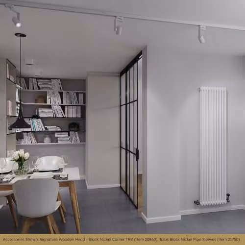 UK Radiators Alpha 2 Column Vertical Traditional Cast-Iron Style Radiator in White, H: 180 cm, W: 46 cm – 3