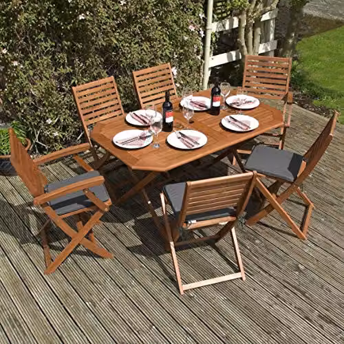 Rowlinsons Plumley Set with Grey Cushions in Brown, H 73 x W 140 x D 85 cm