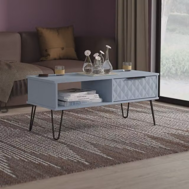 2 U Islay 1 Drawer Coffee Table in Light Blue and Black – 1