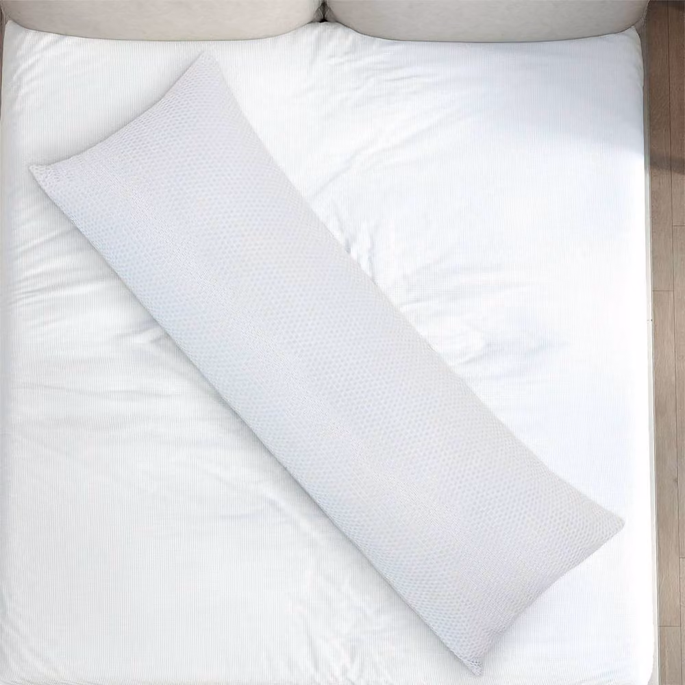 Lavio Long Memory Foam Pregnancy and Nursing Support Bolster Pillow in White