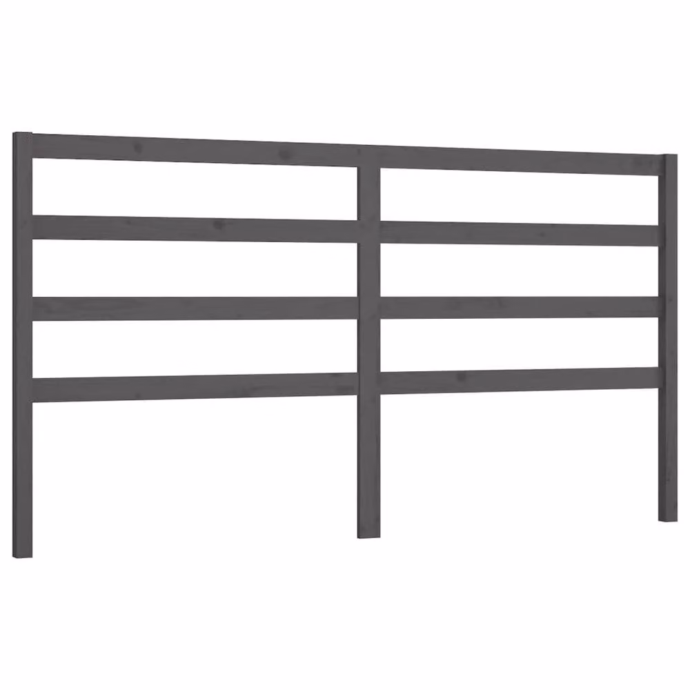 Berkfield Home Beautiful Bed Headboard in Grey Solid Pine Wood, W/D/H: 206 x 4 x 100 cm – 2