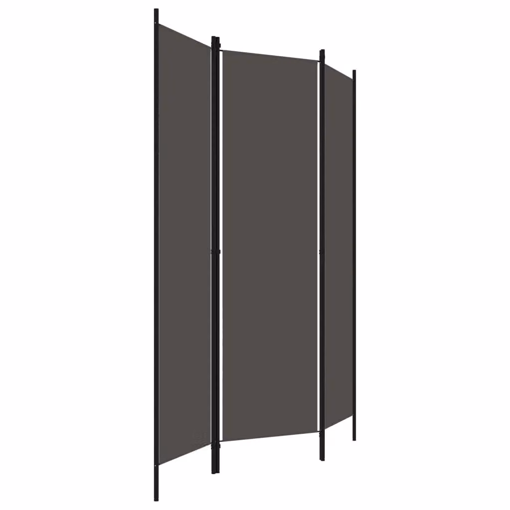 Berkfield Home 3-Panel Modern Room Divider in Anthracite and Black, W: 150 cm, H: 180 cm – 3