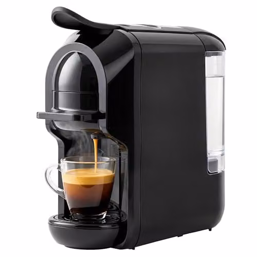 HOMCOM Pod Coffee Machine for Nespresso and Dolce Gusto Capsules, Black – 1