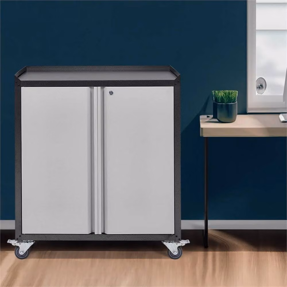 Nordara Lockable 2-Door Steel Office Storage Cabinet in Grey, W/D/H: 100 x 15 x 15 cm – 3