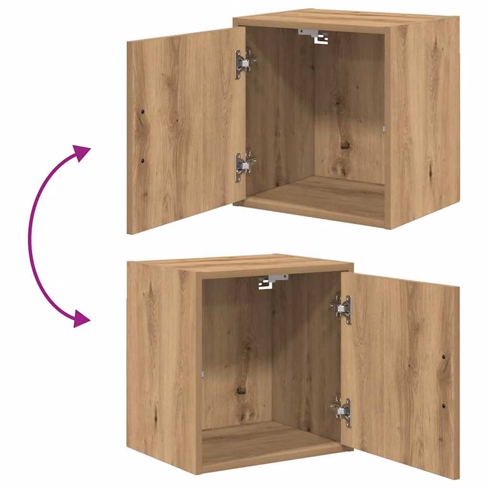 Berkfield Home Artisan Oak Garage Wall Cabinets, 2 Piece Set in Brown – 4