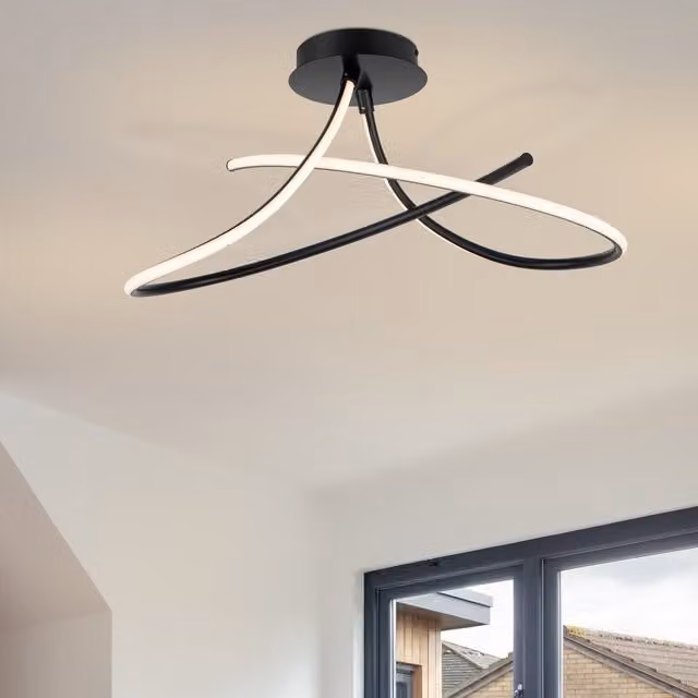 COSYLYTE Carter 2 Light LED Ceiling Light in Matt Black