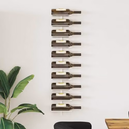 vidaXL Wall-mounted White Metal Wine Rack for 10 Bottles – 2