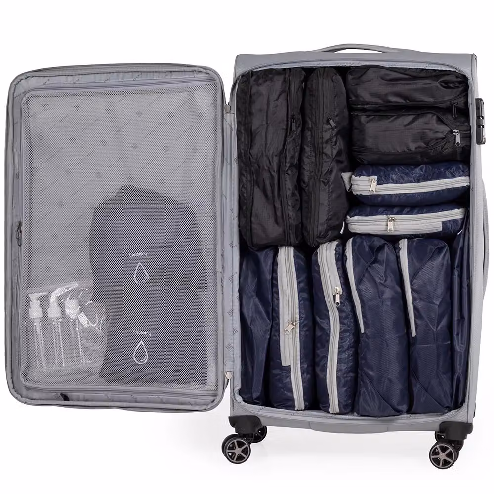 Gino Ferrari Omis Premium Lightweight Soft Shell Suitcase, Grey, Medium – 3