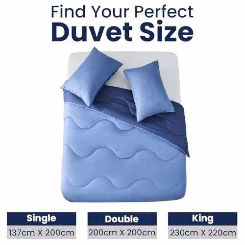 Gaveno Cavailia Coverless Microfibre Single Duvet and Pillowcase Set, 10.5 Tog, Blue, W: 137 cm, L: 200 cm – 4
