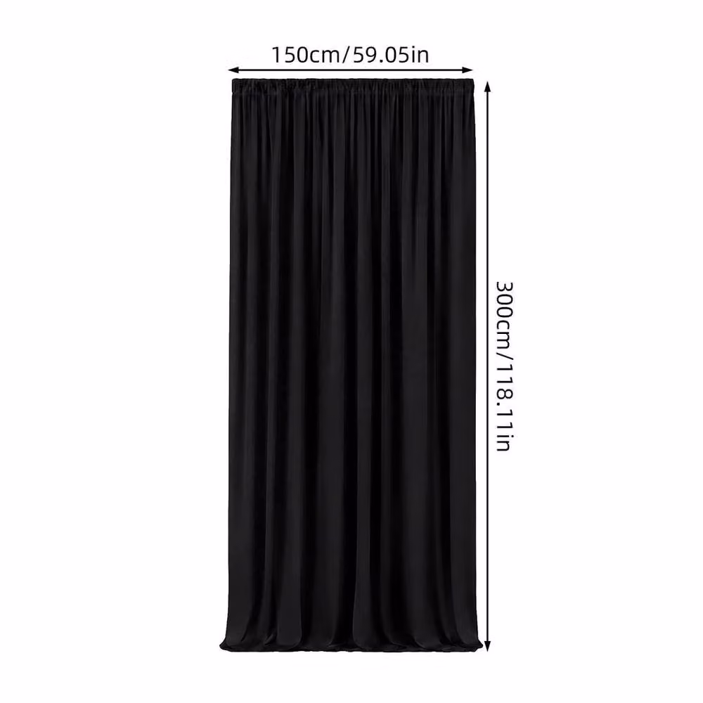 EONLION Black Backdrop Curtains, 4 Pack Plain Photo Background Drapes, Width: 100 cm – 2