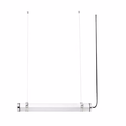 Netlighting Scuba 60cm Outdoor Suspended Cylinder Pendant Light in Grey and Chrome, IP66, 3000K Warm White – 1