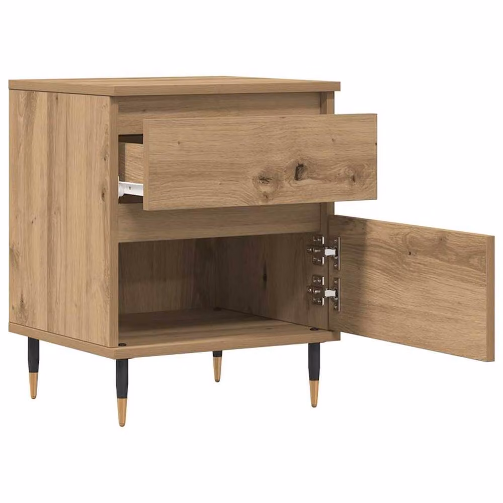 Berkfield Home Artisan Oak Bedside Cabinet in Brown, W/D/H: 40 x 35 x 50 cm – 3