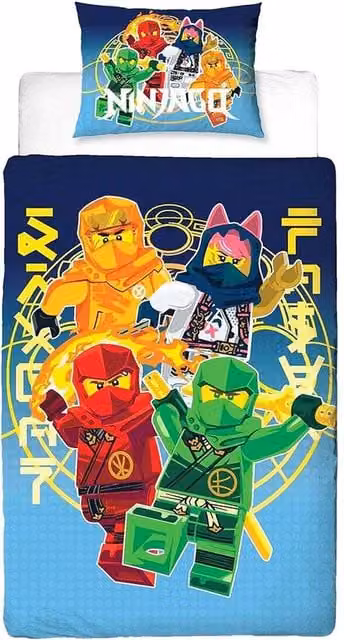 LEGO Ninjago Reversible Duvet Cover and Pillowcase Set, Multicolour, W/D/H: 90 x 200 cm – 1