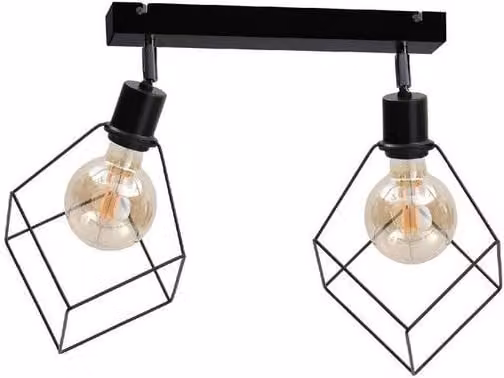 Netlighting Ruben Twin Ceiling Spotlight in Black, 53cm, 2x E27
