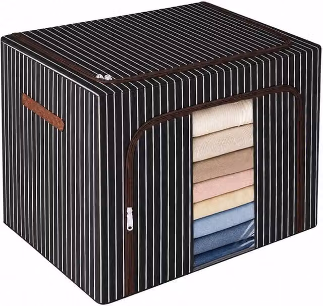 Kelvenix 2-Piece Foldable Oxford Cloth Closet Organisers in Black – 1