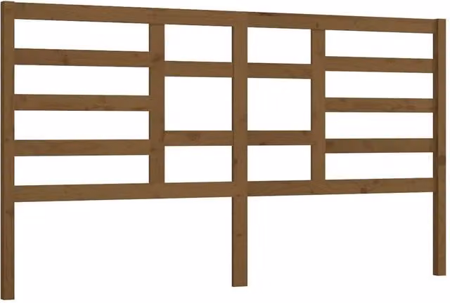 Berkfield Home Rustic Solid Pine Wood Bed Headboard in Honey Brown, W: 206 cm, D: 4 cm, H: 104 cm – 1