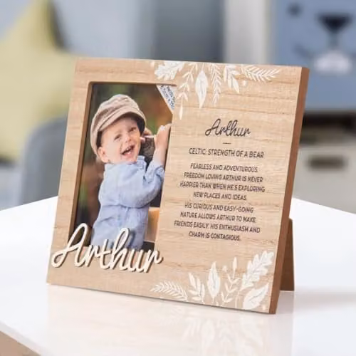 History & Heraldry Pre-personalised Arthur Child's Picture Frame, Brown, W: 8.5 cm x H: 11 cm – 1