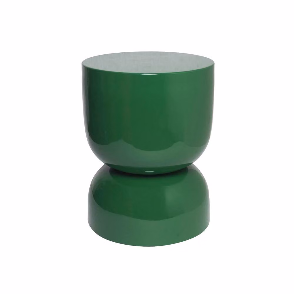 sweeek Round Metal Coffee Table, Side Table or Bedside Table with Glossy Finish in Dark Green, W/D/H: 42 x 42 x 75 cm – 1