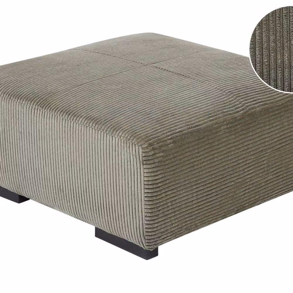 Wyld and Coco Green Jumbo Corduroy Cube Ottoman W/D/H: 80 x 80 x 35 cm – 2
