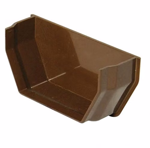 FloPlast 114mm Square Gutter Internal Stop End, Brown