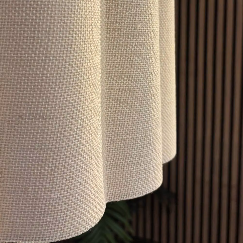 CGC Lighting Maria Scalloped Drum Lampshade in Beige Fabric, Diameter: 48 cm – 4