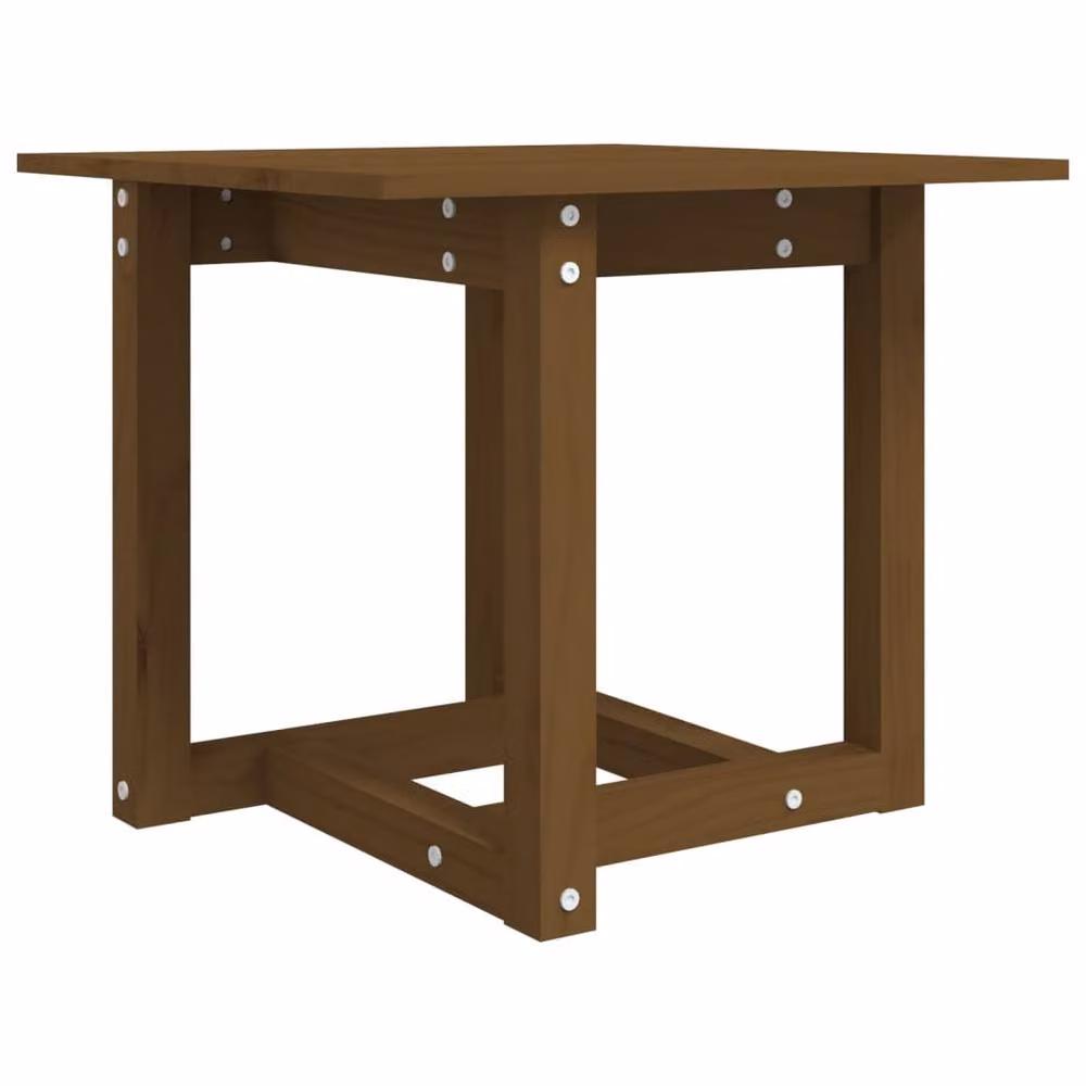 Berkfield Home Beautiful Coffee Table in Honey Brown Solid Pine, W/D/H: 50 x 50 x 45 cm – 3