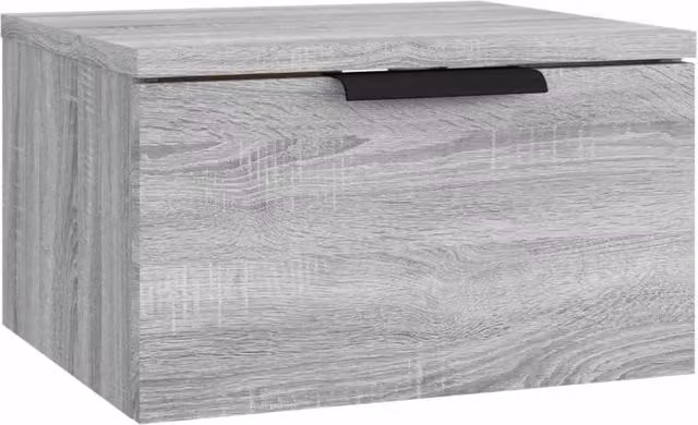Berkfield Home Wall-mounted Bedside Cabinet in Grey Sonoma, W/D/H: 34 x 30 x 20 cm