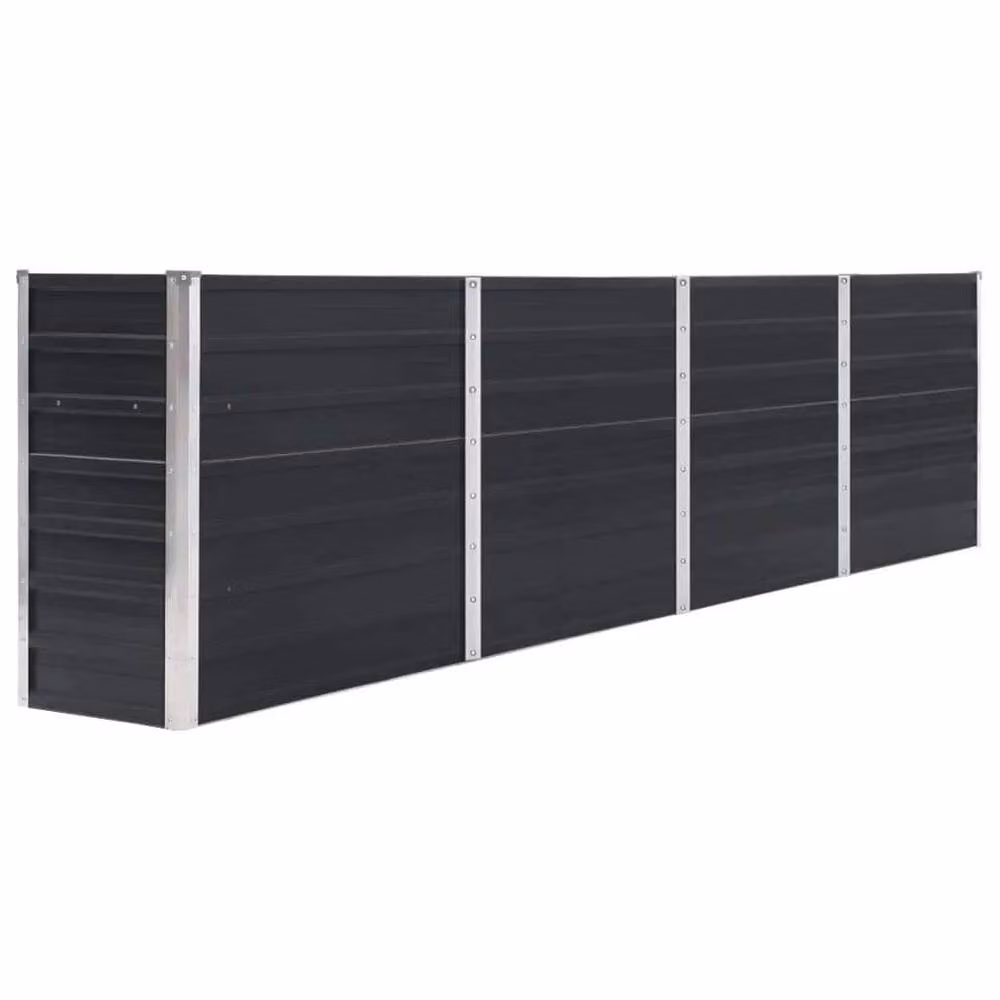 Berkfield Home Raised Garden Bed in Anthracite Black Galvanised Steel, W/D/H: 320 x 40 x 77 cm – 2
