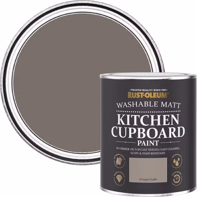 Rust-Oleum Matt Kitchen Cupboard Paint in Whipped Truffle, 0.75 l
