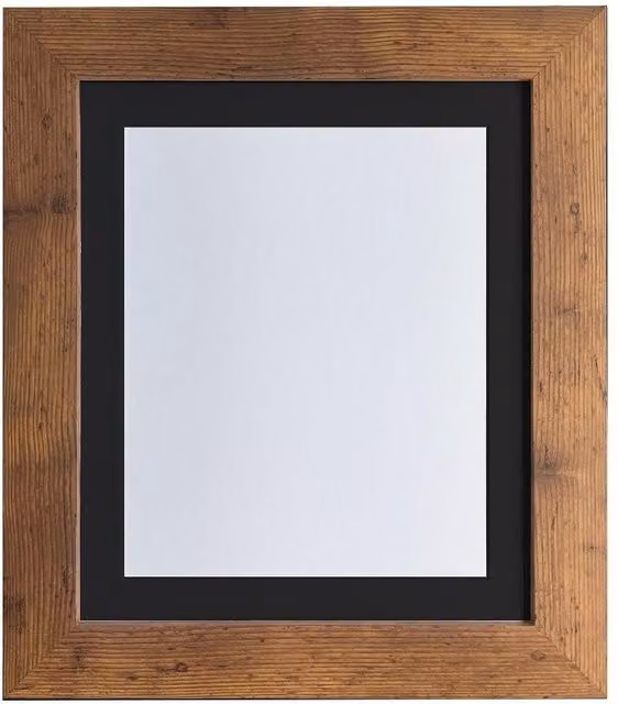 Frames & Mirrors 4U Metro Vintage Wood Frame with Black Mount in Walnut for 10 x 8 Inch Images – 1