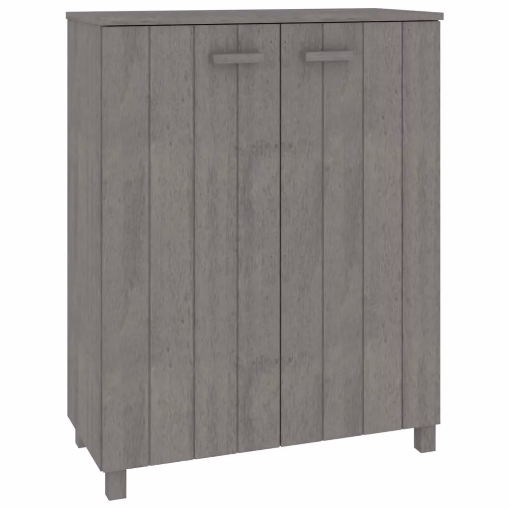 Berkfield Home HAMAR Shoe Cabinet in Light Grey Solid Pine, W/D/H: 85 x 40 x 108 cm – 2