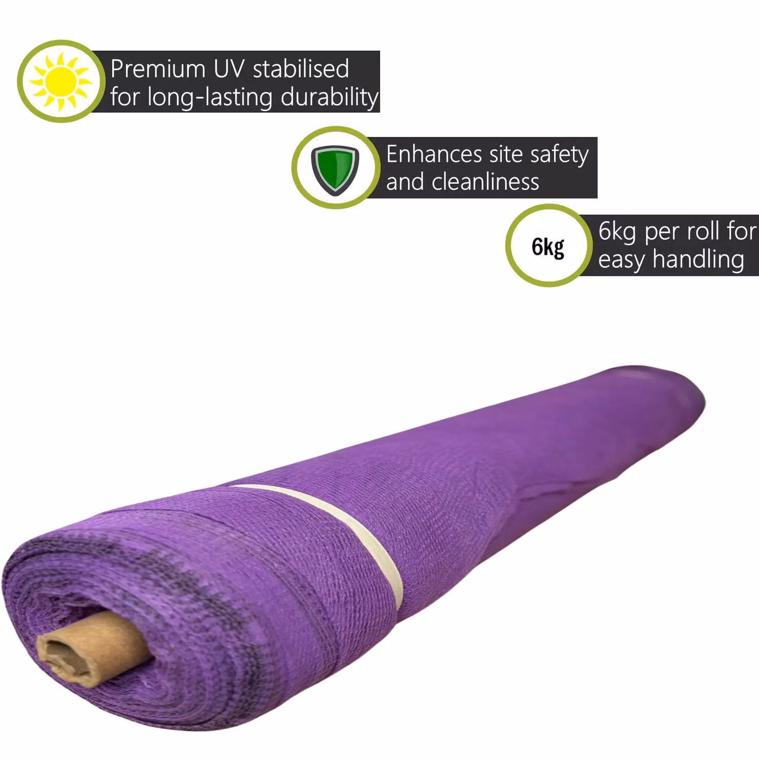 Pegdev Purple Heavy Duty UV Mesh Debris Netting for Scaffolding, 50m Roll – 2