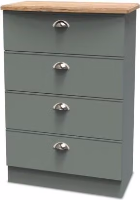 Welcome Victoria 4 Drawer Midi Chest of Drawers in Green