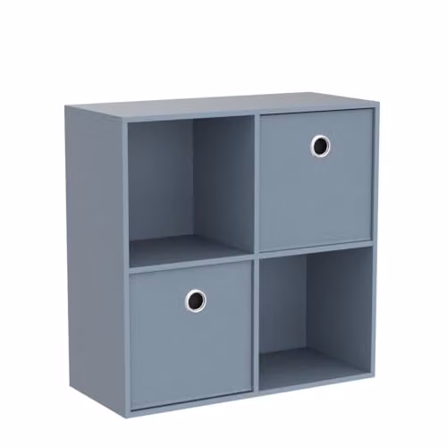 Vida Designs Durham 4 Cube Storage Organiser with 2 Grey Baskets, Grey – 3