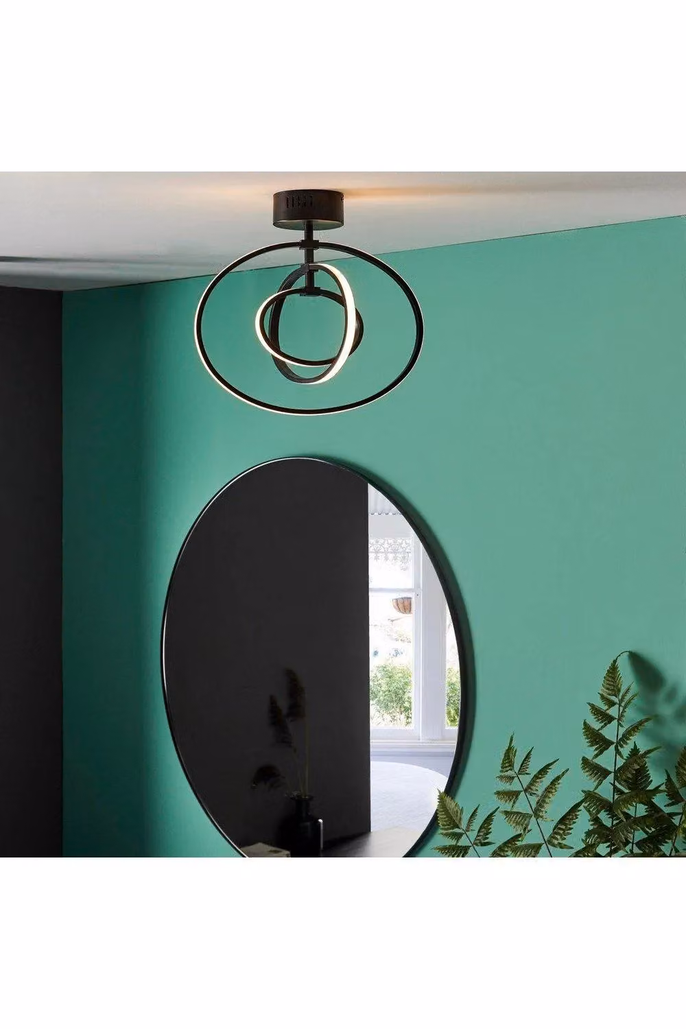 Netlighting Avali LED Semi Flush Ceiling Light in Matt Black and White – 2