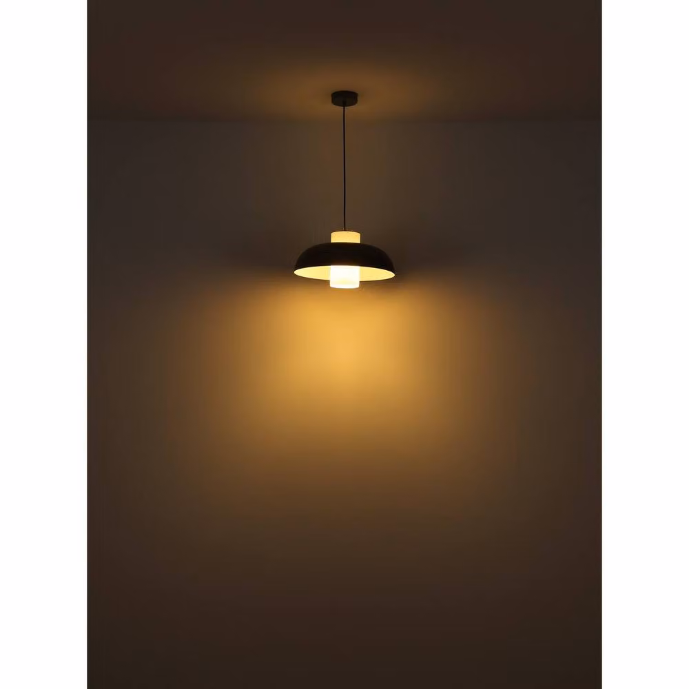 Globo Lighting Netlighting Lowe Dome Glass and Metal Pendant Light in Green, Diameter: 38 cm, Height: 120 cm – 7