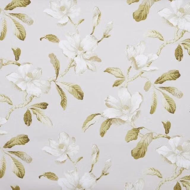 Terrys Amelia Classic Floral Linen Bedding Set in Beige, Green and White