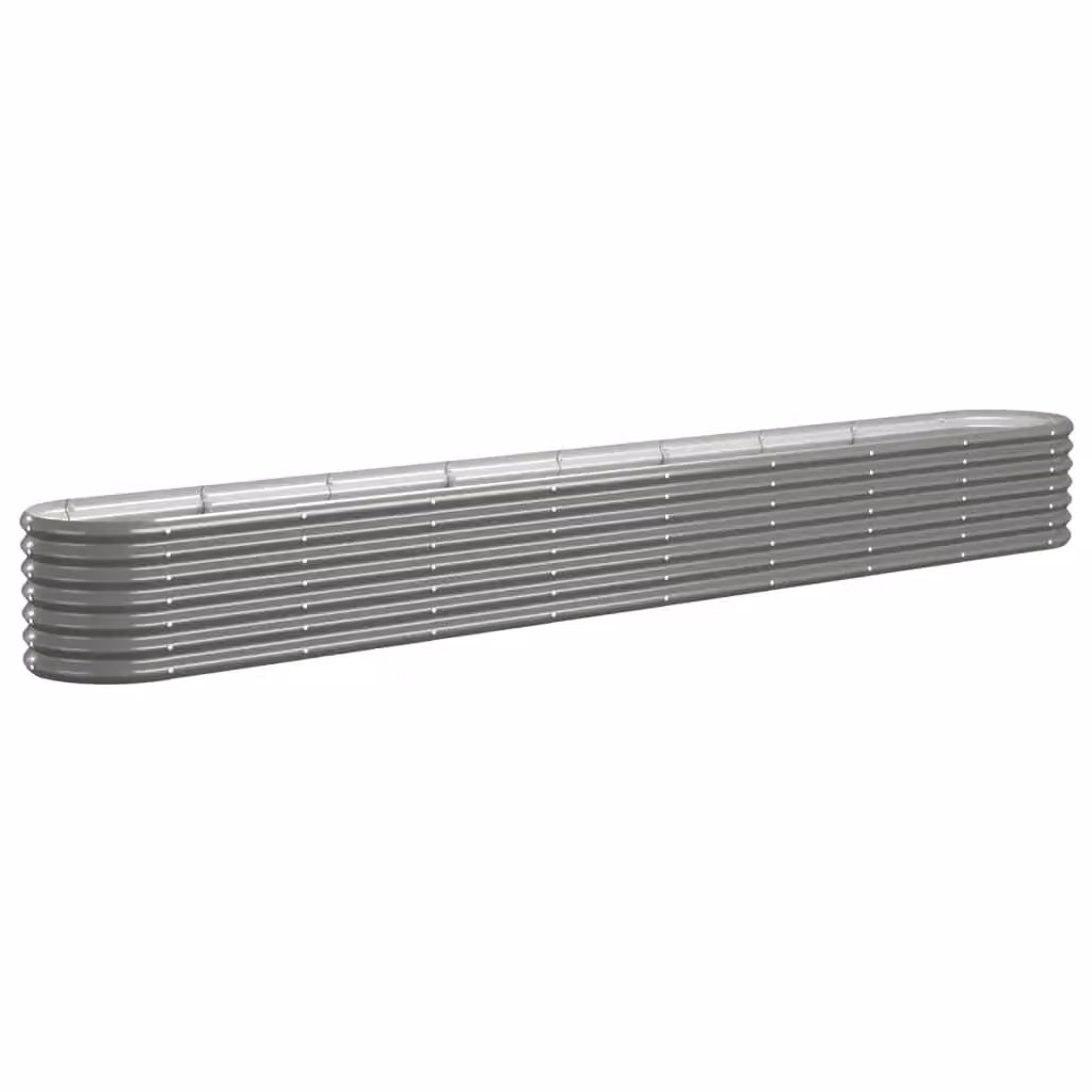 Berkfield Home Garden Grey Powder-coated Steel Raised Bed W/D/H: 332 x 40 x 36 cm – 2